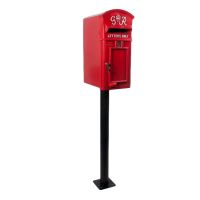 Curved Top GR Post Box & Stand - Red