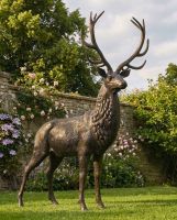 Freestanding Cast Aluminium "Loki" Stag Garden Sculpture digital illustration