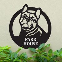 Steel French Bulldog House Name Sign Steel French Bulldog House Name Sign