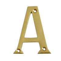 Polished brass face fix letter A