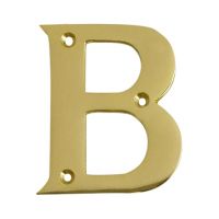 Polished brass face fix letter B
