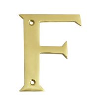 Polished brass face fix letter F