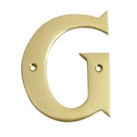 Polished brass face fix letter G