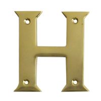 Polished brass face fix letter H