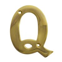 Polished brass face fix letter Q