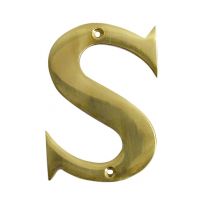 Polished brass face fix letter S