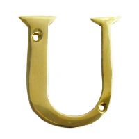 Polished brass face fix letter U