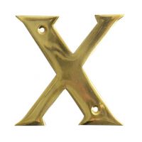 Polished brass face fix letter X