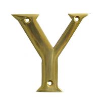 Polished brass face fix letter Y
