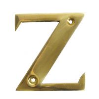 Polished brass face fix letter Z