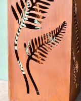 Close up of rustic finish on decorative garden column