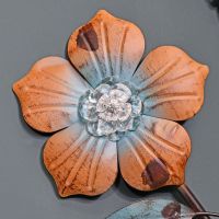 Close-up of the Orange Flower on the Frosted Leaf Wall Art