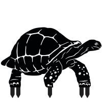 Galápagos Giant Tortoise Sheet Steel Silhouette in Black Finish with Spikes Galápagos Giant Tortoise Sheet Steel Silhouette in Black Finish with Spikes