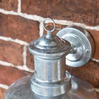 Close-Up of Galvanised Steel Finish on Exterior Wall Light
