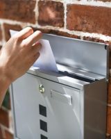 Close-up of the Letter Hole on the Wall Mounted Post Box with Lock & Newspaper Holder Close-up of the Letter Hole on the Wall Mounted Post Box with Lock & Newspaper Holder
