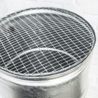 Close-up of the Mesh on the Top of the Galvanised Water Butt Close-up of the Mesh on the Top of the Galvanised Water Butt