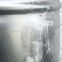 Close-up of the Galvanised Finish on the Water Butt Close-up of the Galvanised Finish on the Water Butt