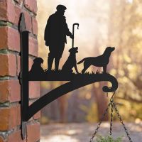 Game Season "Labrador Trio" Steel Hanging Basket Bracket in Situ