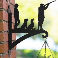 Game Season Two People "Labrador Pair" Steel Hanging Basket Bracket in Situ Game Season Two People "Labrador Pair" Steel Hanging Basket Bracket in Situ