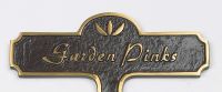 Garden Pinks Brass Garden Plant Sign