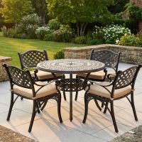 Garden Furniture Copper Table and Chair Set digital illustration