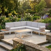 Garden Lounge Furniture Set In Cream digital illustration