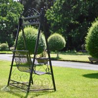 Garden metalwork ornate scroll swing seat