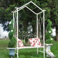 Beautiful cream garden arbour seat