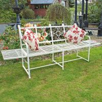 "Pegasus" Garden Bench Finished in Cream "Pegasus" Garden Bench Finished in Cream