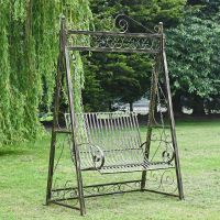 Briar Rose Garden Swing Seat in black and gold wash