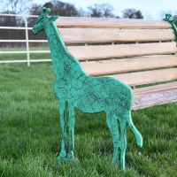 Side view of Giraffe Garden Bench 
