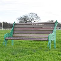 Vintage Look Giraffe Garden Bench