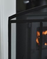 Close up of fine mesh detail on ornate fire guard