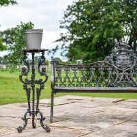 Long Gothic Aged Black Cast Iron Side Table Long Gothic Aged Black Cast Iron Side Table