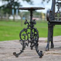 "Serpent" Gothic Aged Black Cast Iron Side Table