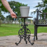 Aged Black "Serpent" Cast Iron Side Table