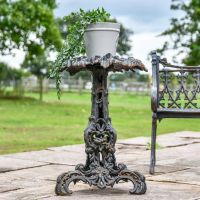 Vintage Gothic Aged Black Cast Iron Side Table Vintage Gothic Aged Black Cast Iron Side Table