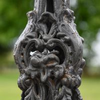Close up of Aged Black Vintage Gothic Side Table  Close up of Aged Black Vintage Gothic Side Table