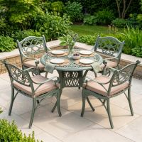 The “Hydrangea” Deluxe 4-Seater Outdoor Dining Set - Sage Green Digital Illustration Dressed Table The “Hydrangea” Deluxe 4-Seater Outdoor Dining Set - Sage Green Digital Illustration Dressed Table