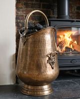 The "Highham Square" Antique Styled Coal Scuttle or Bucket Placed in Front of a Contemporary Fireplace - Digital Illustration The "Highham Square" Antique Styled Coal Scuttle or Bucket Placed in Front of a Contemporary Fireplace - Digital Illustration