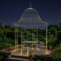 "St Rimini" Pale Green Garden Gazebo Digital Illustration At Night "St Rimini" Pale Green Garden Gazebo Digital Illustration At Night