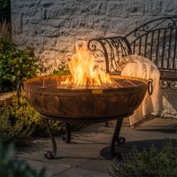 Iron Kadai Fire Bowl - 160cm Digital Illustration At Night 