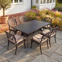 The "San Remo" 6-Seater Outdoor Dining Set - Antique Copper Digital Illustration