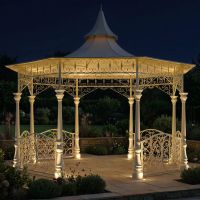 "Lady Leticia Dream Carousel" Bandstand Pavilion Digital Illustration At Night
