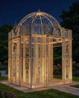 "The Royal Alexandria" Cream Wrought Iron Gazebo in Situ in the Garden Digital Illustration At Night "The Royal Alexandria" Cream Wrought Iron Gazebo in Situ in the Garden Digital Illustration At Night