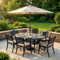 The "Montacute" 6-Seater Dining Set Dressed Ready for Dining - Digital Illustration