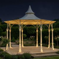 "Lady Antoinette" Large Cream Garden Bandstand Finished in Cream Digital Illustration At Night "Lady Antoinette" Large Cream Garden Bandstand Finished in Cream Digital Illustration At Night