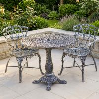 The "Royal Ascott" 2-Seater Outdoor Bistro Set - Antique Silver Digital Illustration
