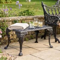 "Merriweather" Victorian Aged Black Cast Iron Garden Coffee Table Digital Illustration Dressed Table "Merriweather" Victorian Aged Black Cast Iron Garden Coffee Table Digital Illustration Dressed Table