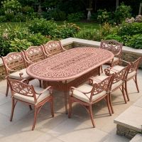 The "Rosemoor" 8-Seater Outdoor Dining Set - Terracotta Digital Illustration 